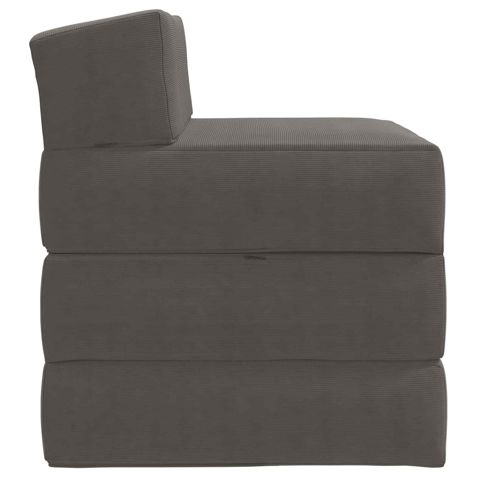 Vouwbare Bankbed Lichtgrijs 200 x 70 x 10 cm Katoen Stof