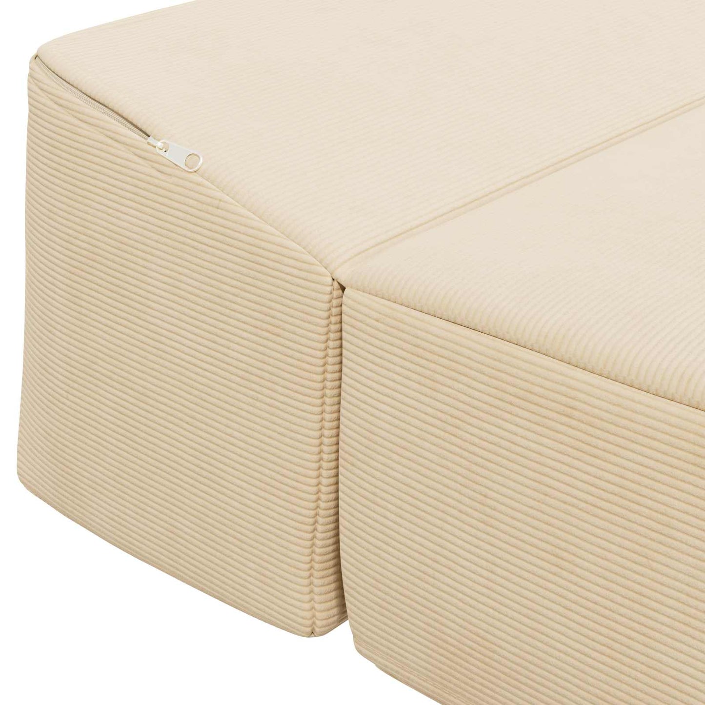 Vouwbare Bankbed Crèmekleurig 200 x 70 x 10 cm Katoen Stof