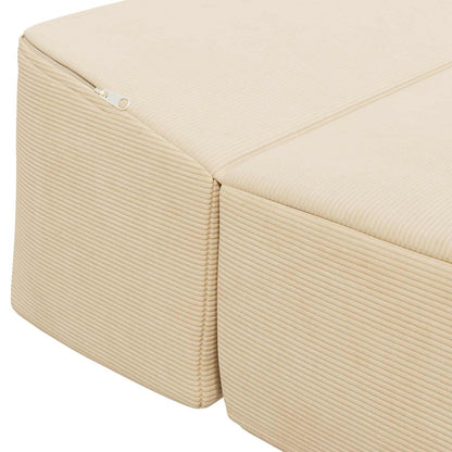 Vouwbare Bankbed Crèmekleurig 200 x 70 x 10 cm Katoen Stof