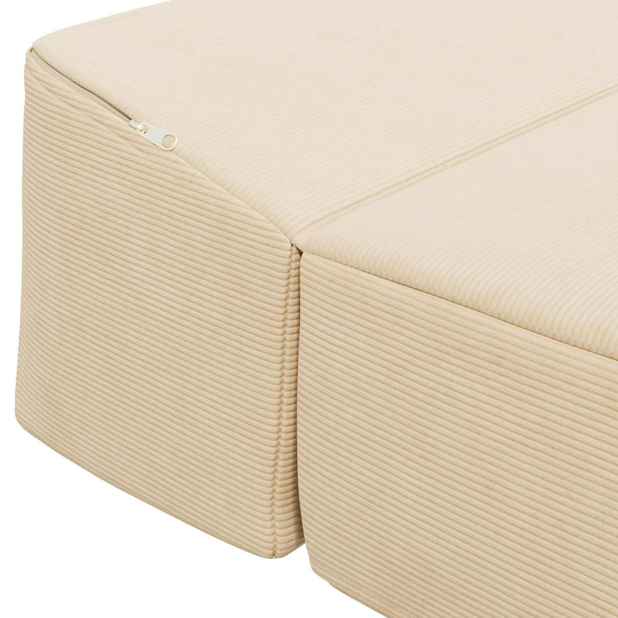 Vouwbare Bankbed Crèmekleurig 200 x 70 x 10 cm Katoen Stof