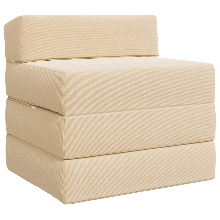 Vouwbare Bankbed Crèmekleurig 200 x 70 x 10 cm Katoen Stof