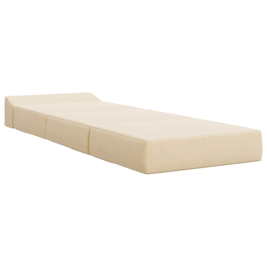 Vouwbare Bankbed Crèmekleurig 200 x 70 x 10 cm Katoen Stof