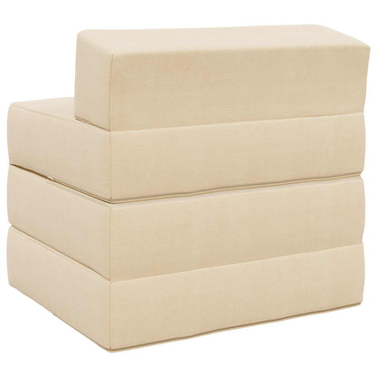Vouwbare Bankbed Crèmekleurig 200 x 70 x 10 cm Katoen Stof