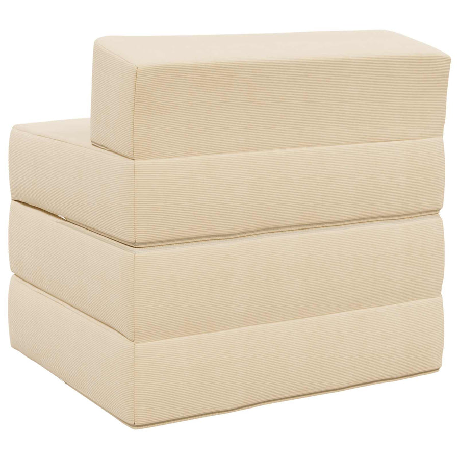 Vouwbare Bankbed Crèmekleurig 200 x 70 x 10 cm Katoen Stof