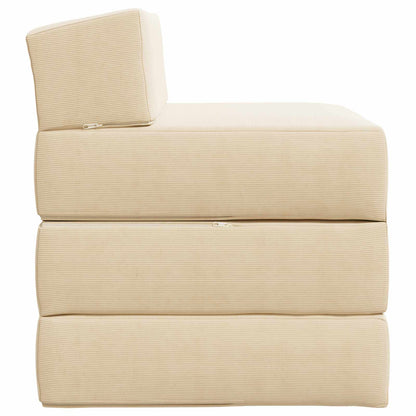 Vouwbare Bankbed Crèmekleurig 200 x 70 x 10 cm Katoen Stof