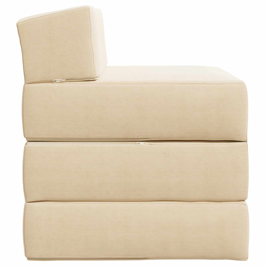 Vouwbare Bankbed Crèmekleurig 200 x 70 x 10 cm Katoen Stof