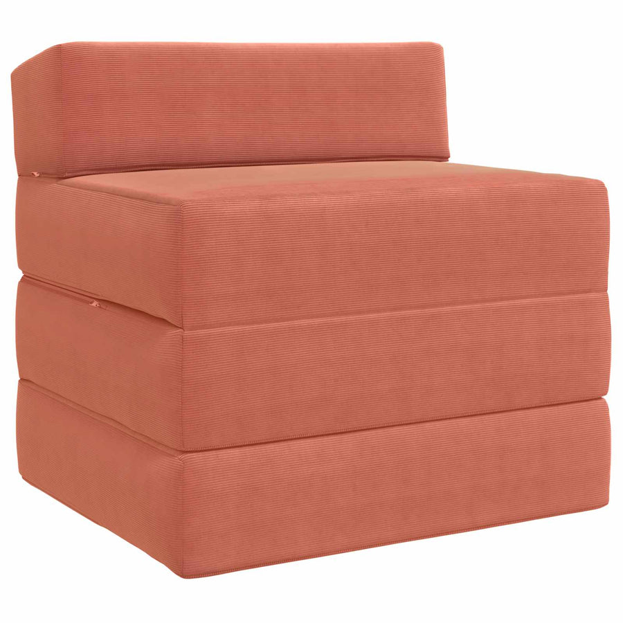 Vouwbare Bankbed Rood-oranje 200 x 70 x 10 cm Katoen Stof