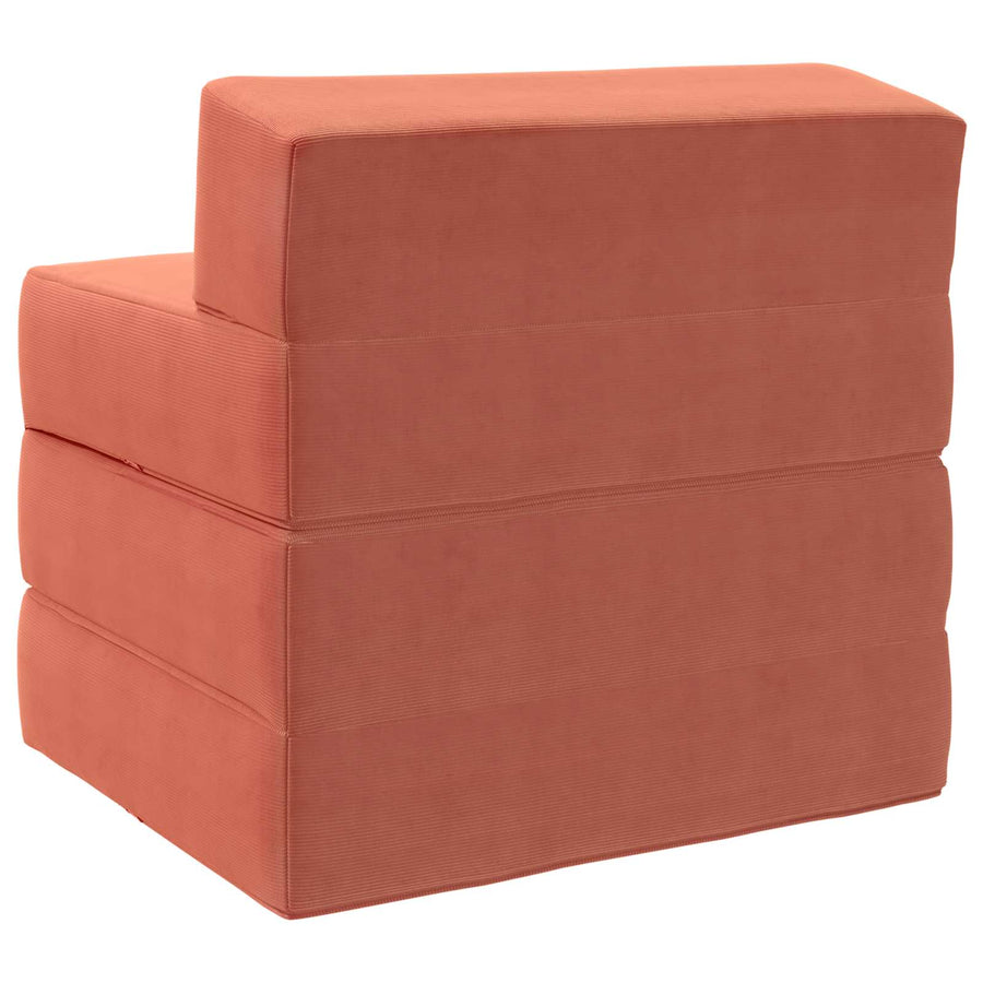 Vouwbare Bankbed Rood-oranje 200 x 70 x 10 cm Katoen Stof