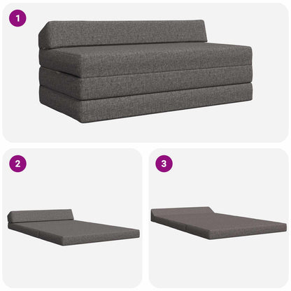 Vouwbare Bankbed Lichtgrijs 120 x 60 x 49 cm Stof