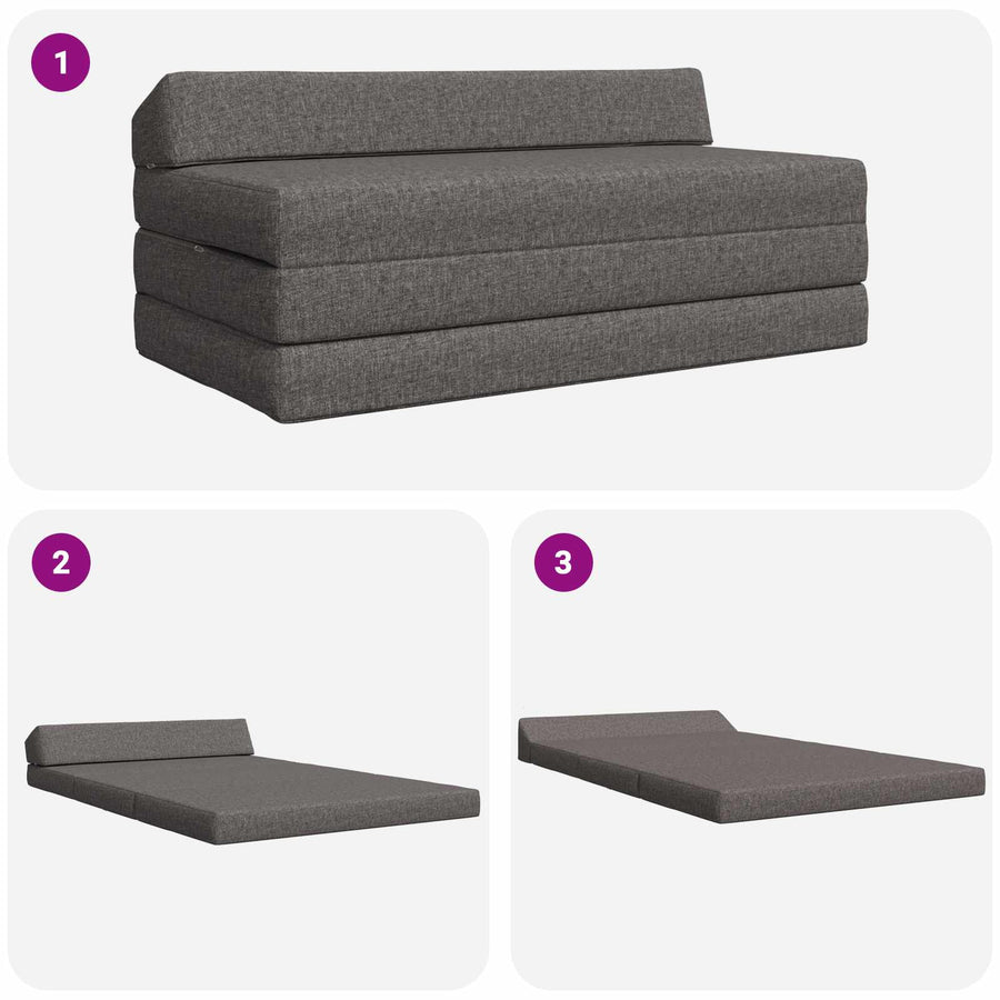 Vouwbare Bankbed Lichtgrijs 120 x 60 x 49 cm Stof