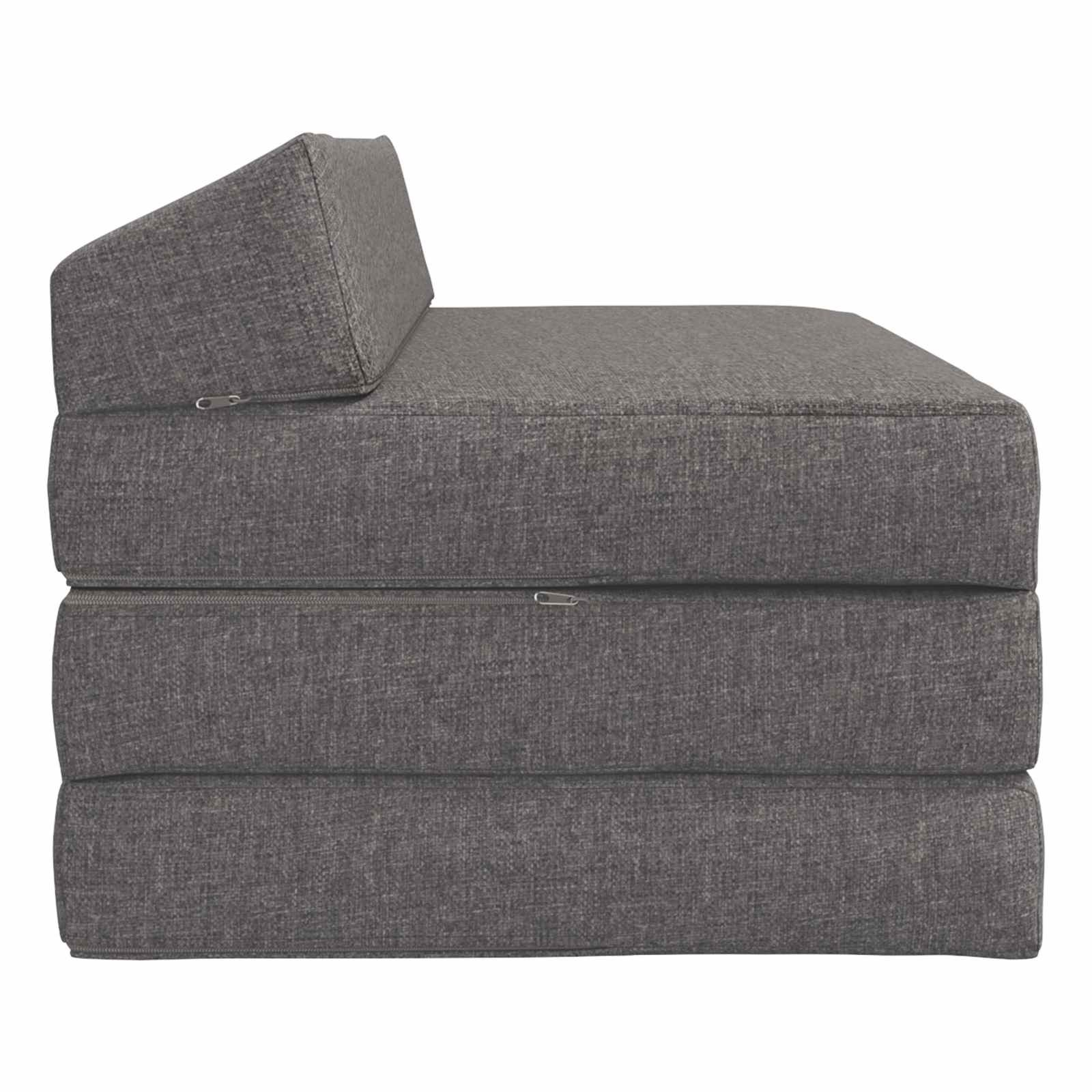 Vouwbare Bankbed Lichtgrijs 120 x 60 x 49 cm Stof