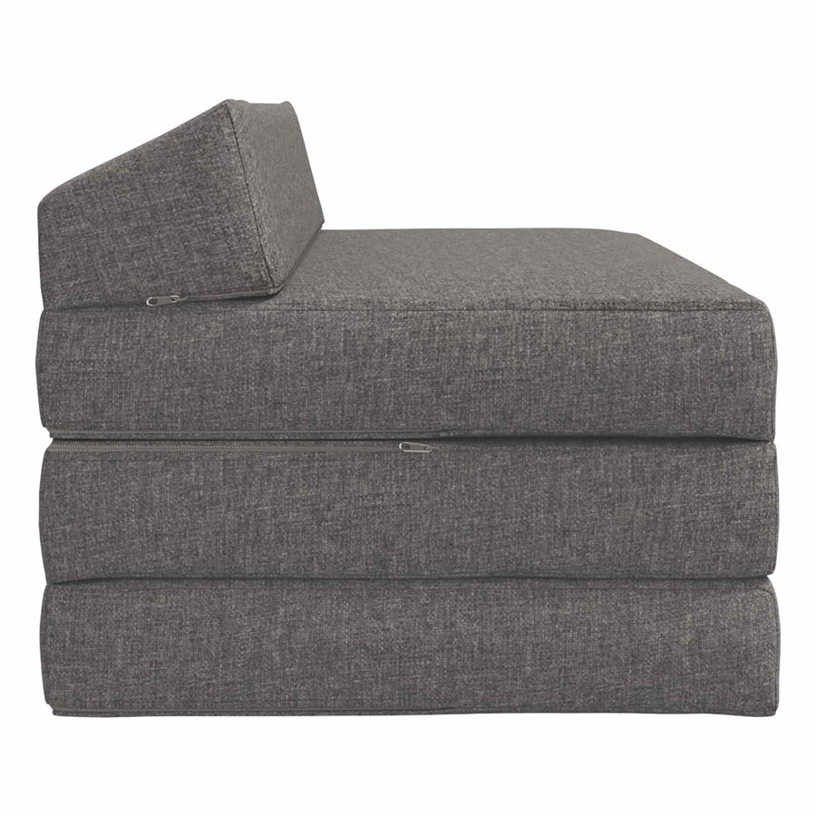 Vouwbare Bankbed Lichtgrijs 120 x 60 x 49 cm Stof