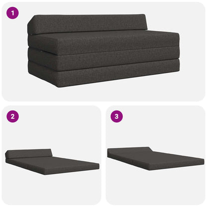 Vouwbare Sofa Bed Matras Donkergrijs 120 x 60 x 49 cm Stof