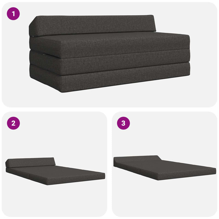 Vouwbare Sofa Bed Matras Donkergrijs 120 x 60 x 49 cm Stof