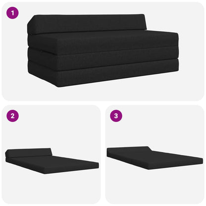 Vouwbare Bankbed Zwart 120 x 60 x 49 cm Stof