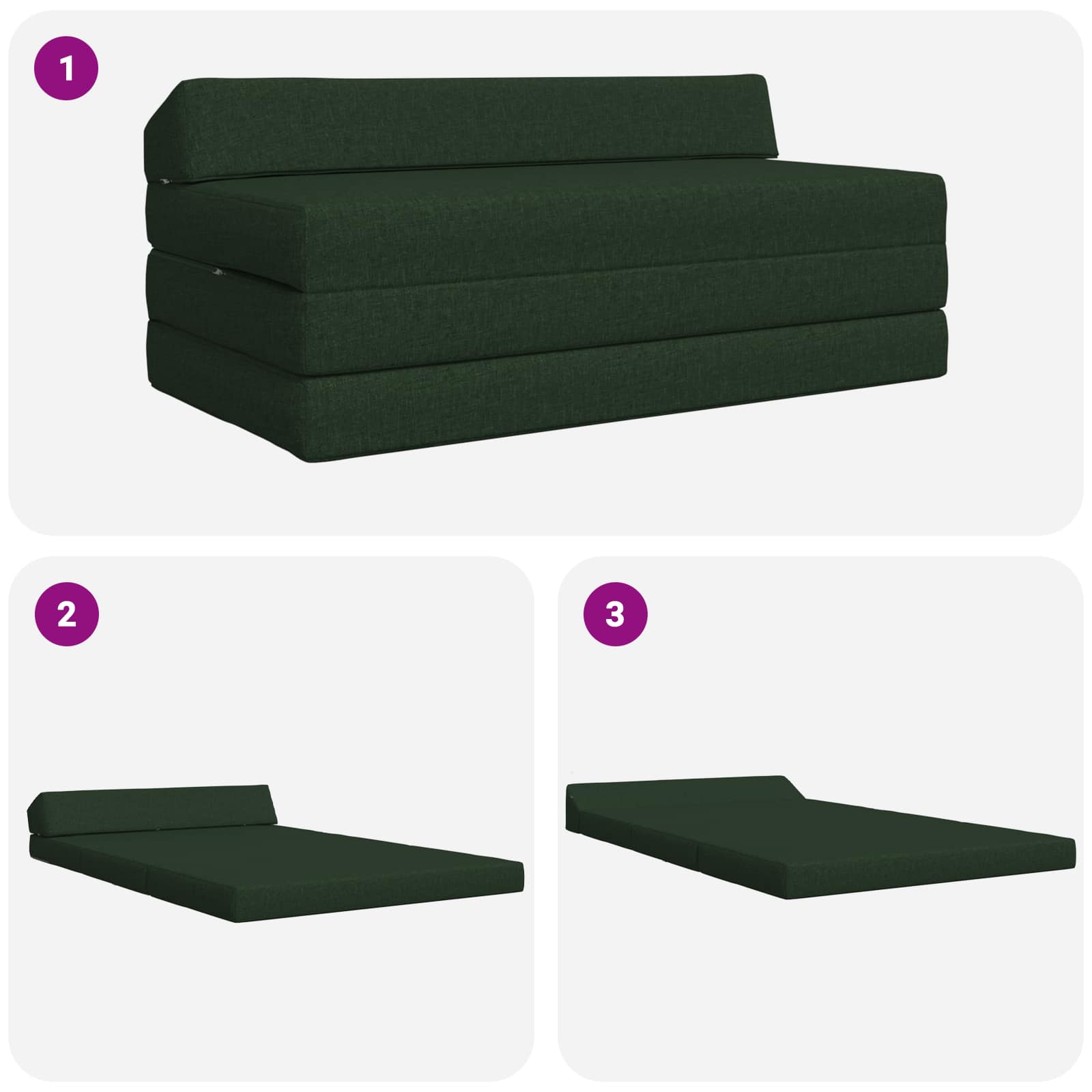 Vouwbare Bankbed Donkergroen 120 x 60 x 49 cm Stof