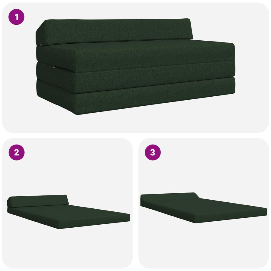 Vouwbare Bankbed Donkergroen 120 x 60 x 49 cm Stof