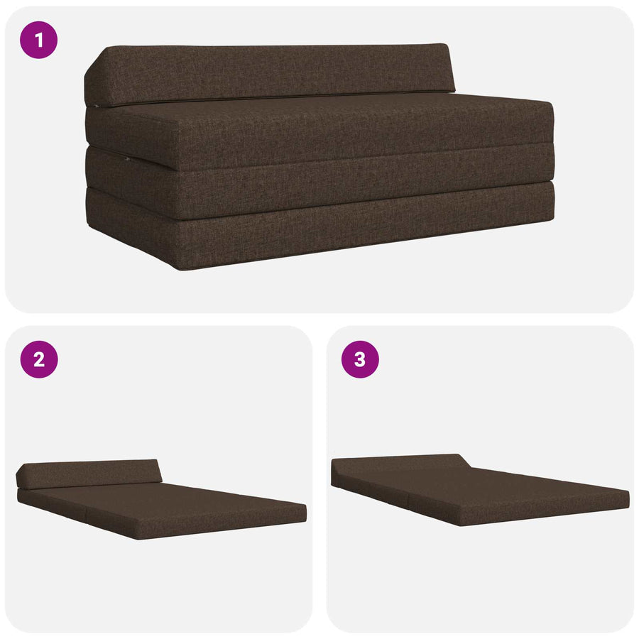 Vouwbare Bankbed Taupe 120 x 60 x 49 cm Stof