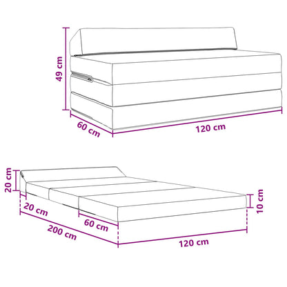 Vouwbare Bankbed Blauw 120 x 60 x 49 cm Stof