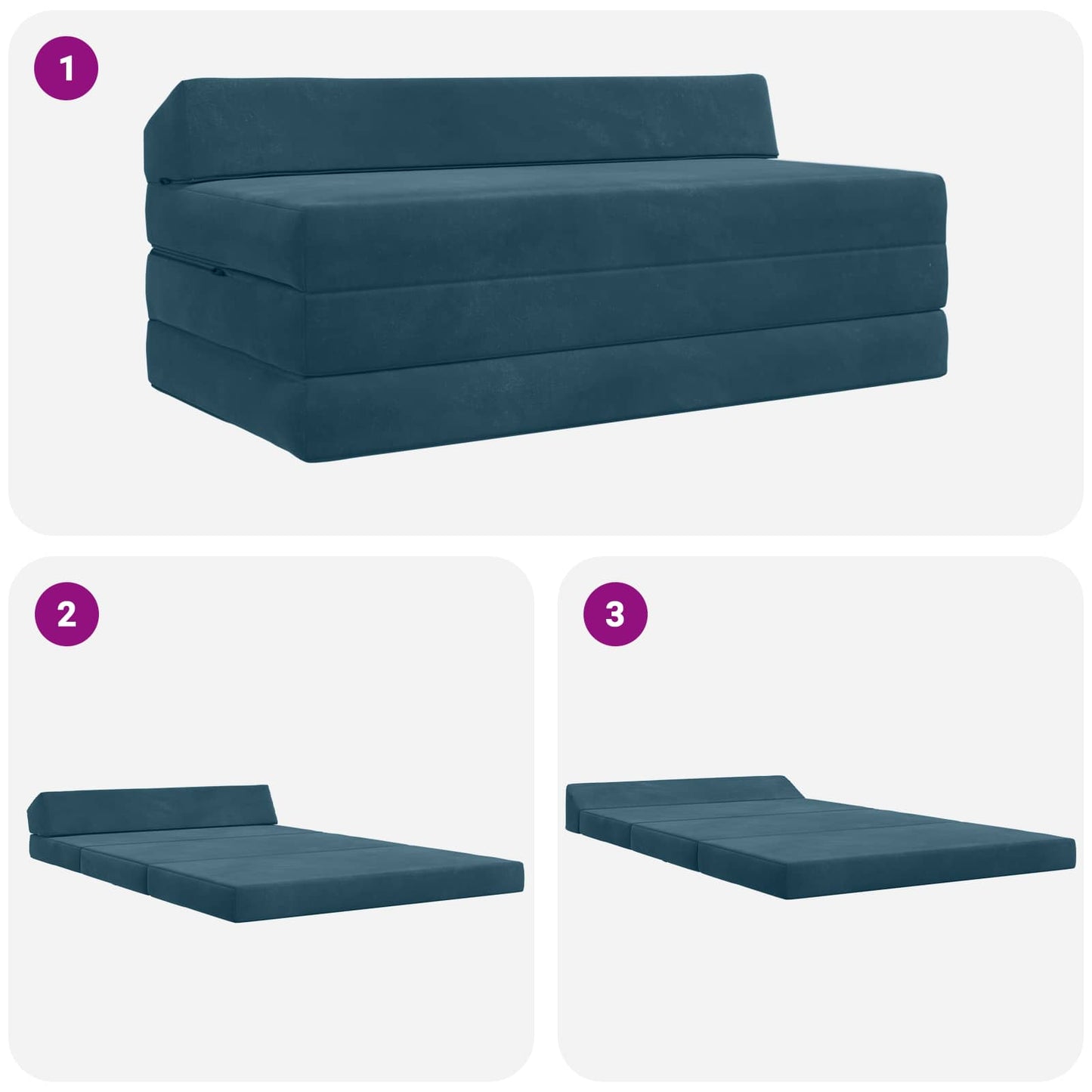 Vouwbare Bankbed Blauw 120 x 60 x 49 cm Stof