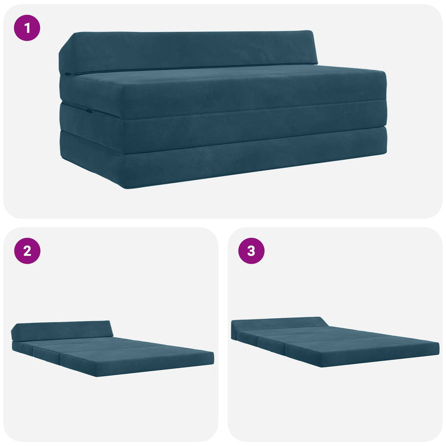 Vouwbare Bankbed Blauw 120 x 60 x 49 cm Stof