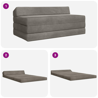 Vouwbare Bankbed Lichtgrijs 120 x 60 x 49 cm Stof