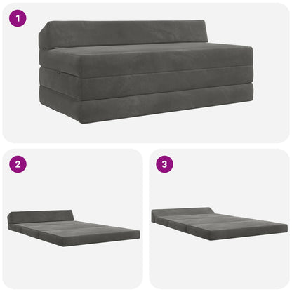 Vouwbare Bankbed Donkergrijs 120 x 60 x 49 cm Stof