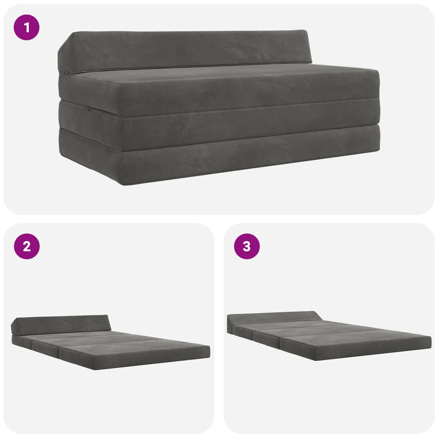 Vouwbare Bankbed Donkergrijs 120 x 60 x 49 cm Stof