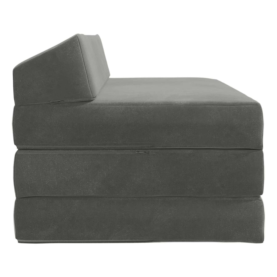 Vouwbare Bankbed Donkergrijs 120 x 60 x 49 cm Stof