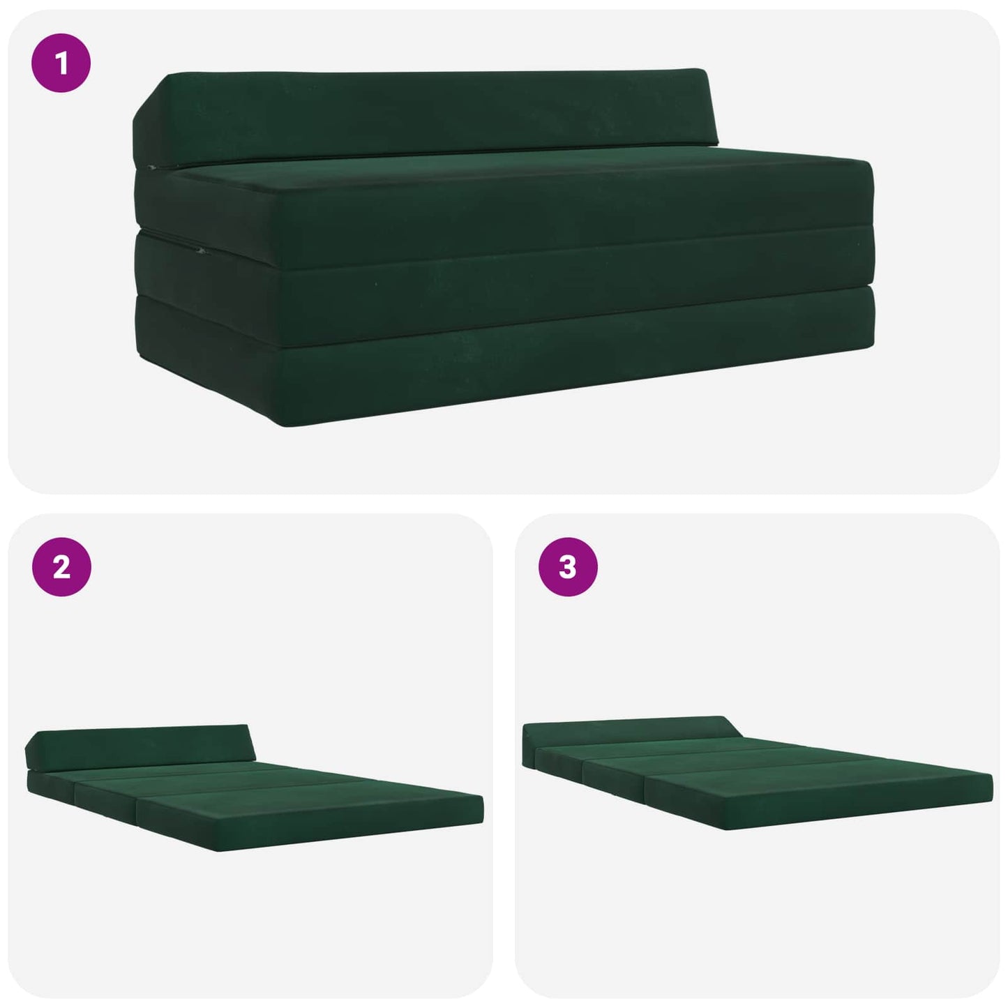 Vouwbare Bankbed Donkergroen 120 x 60 x 49 cm Stof