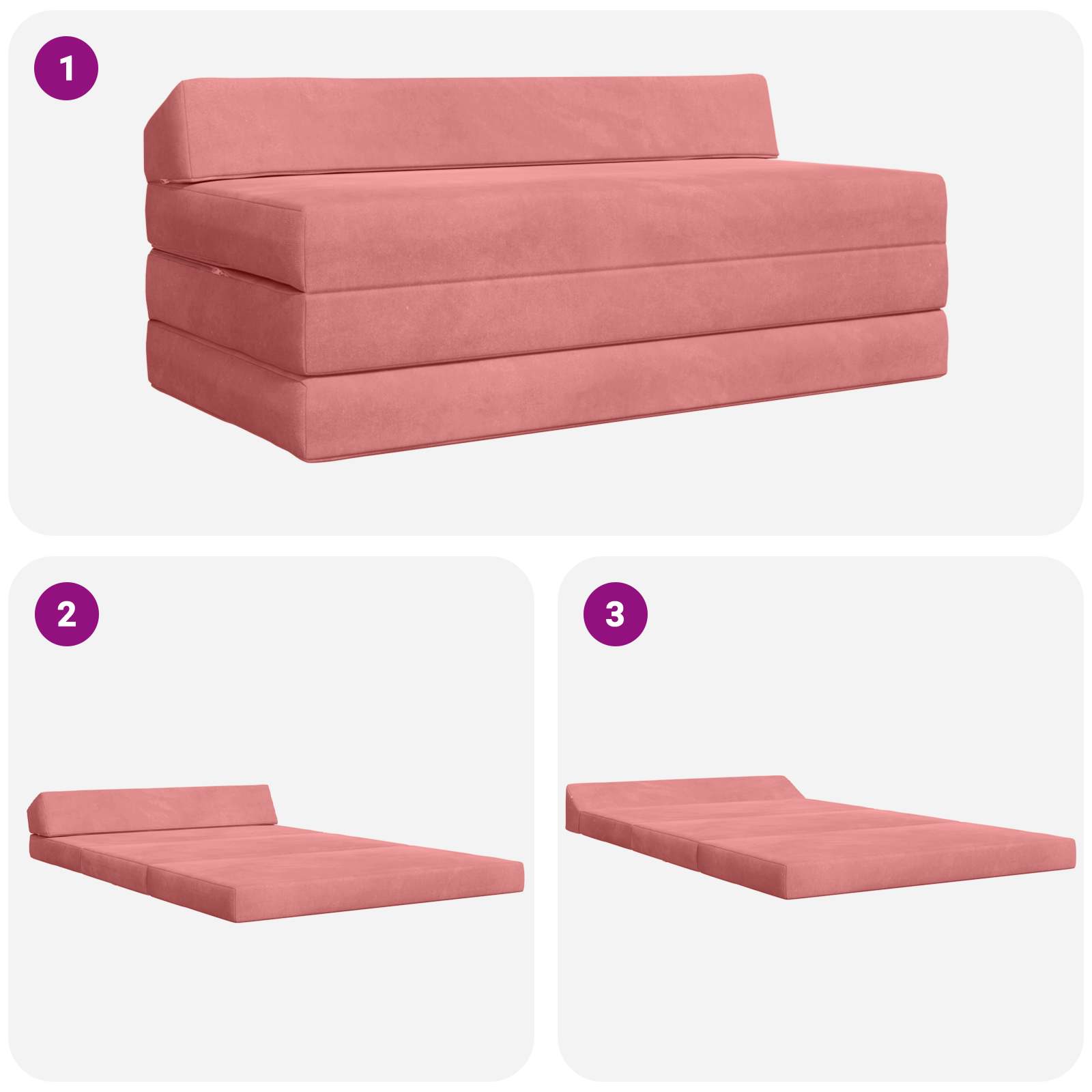 Vouwbare Bankbed Roze 120 x 60 x 49 cm Stof