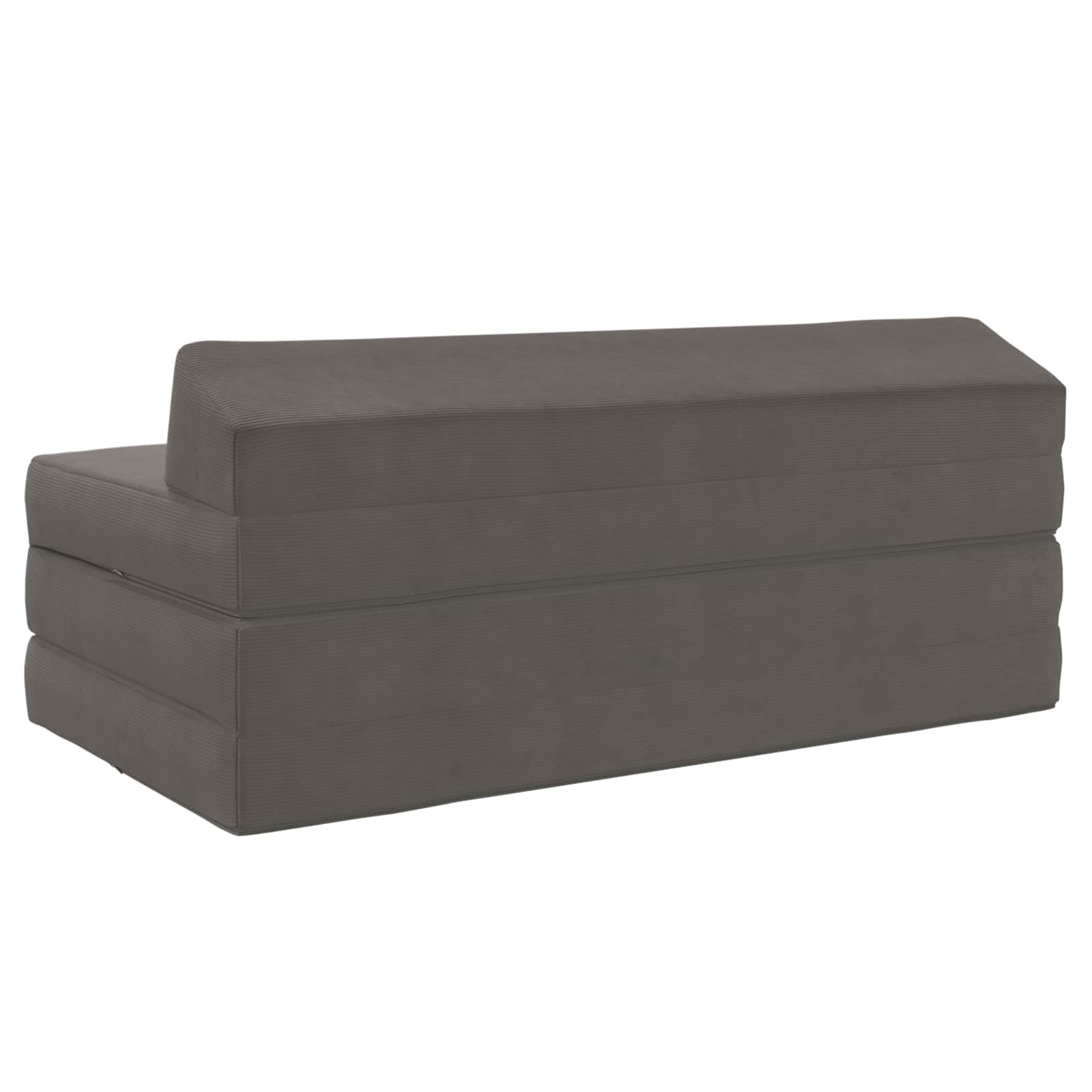 Vouwbare Bankbed Lichtgrijs 120 x 60 x 49 cm Stof