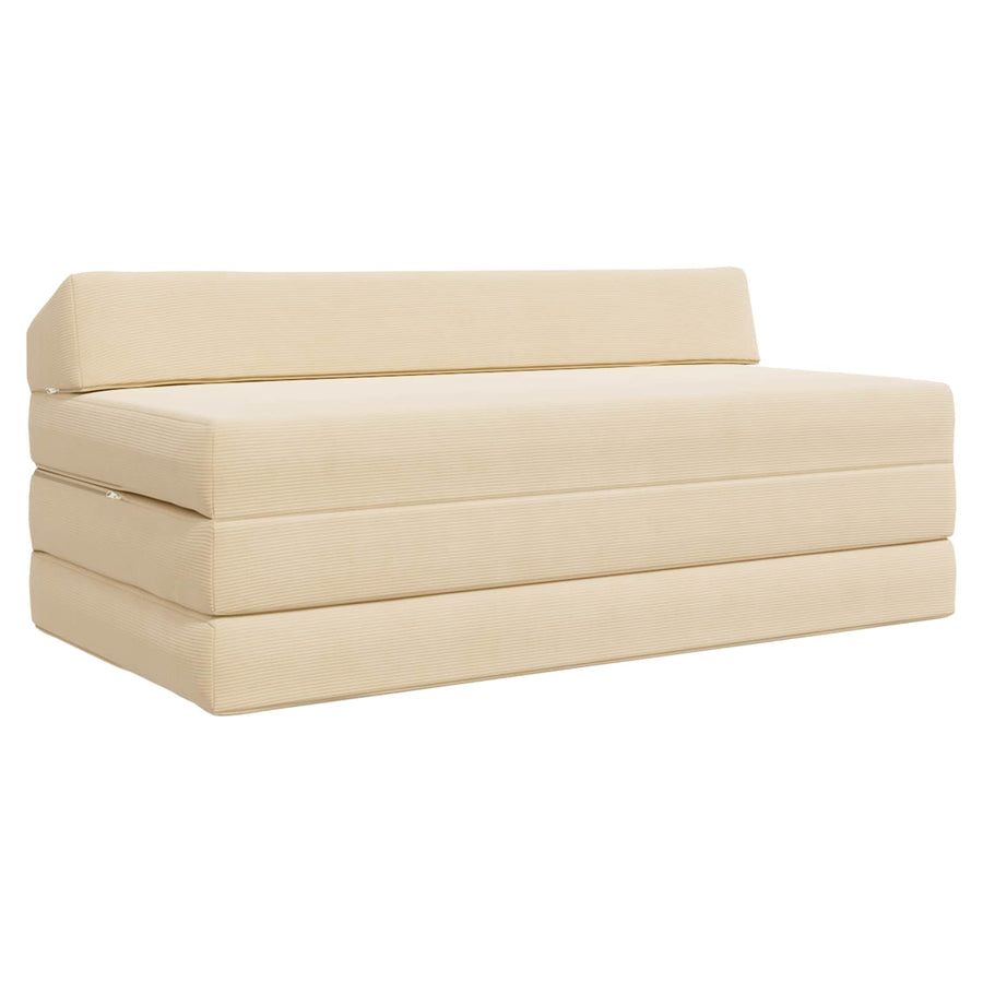 Vouwbare Bankbed Crèmekleurig 120 x 60 x 49 cm Stof
