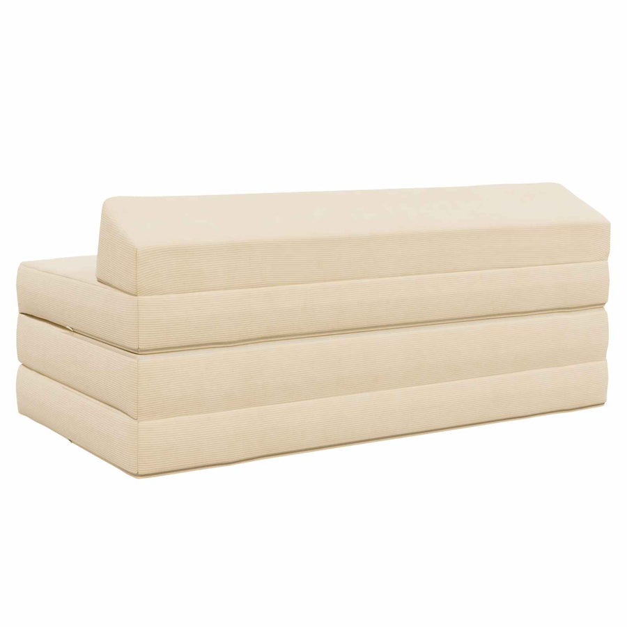 Vouwbare Bankbed Crèmekleurig 120 x 60 x 49 cm Stof