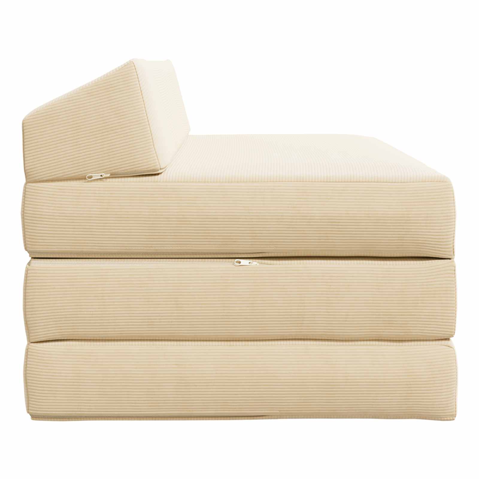 Vouwbare Bankbed Crèmekleurig 120 x 60 x 49 cm Stof