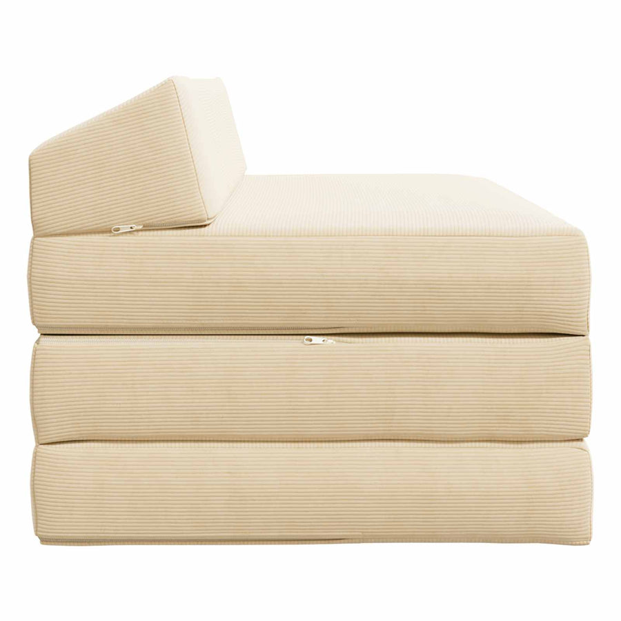 Vouwbare Bankbed Crèmekleurig 120 x 60 x 49 cm Stof