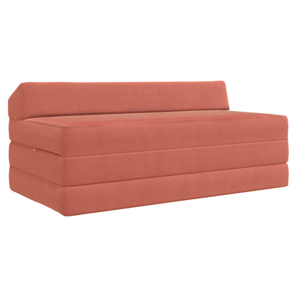 Vouwbare Sofa Bed Matras Rood-oranje 120 x 60 x 49 cm Stof