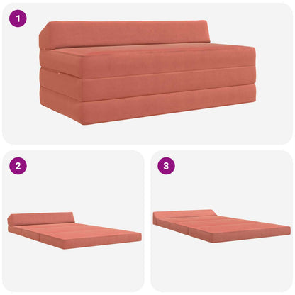 Vouwbare Sofa Bed Matras Rood-oranje 120 x 60 x 49 cm Stof