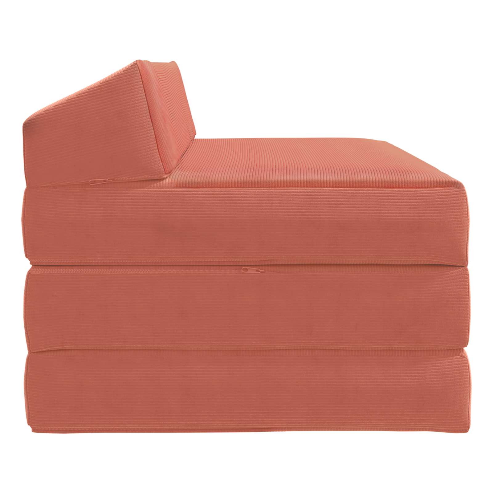 Vouwbare Sofa Bed Matras Rood-oranje 120 x 60 x 49 cm Stof