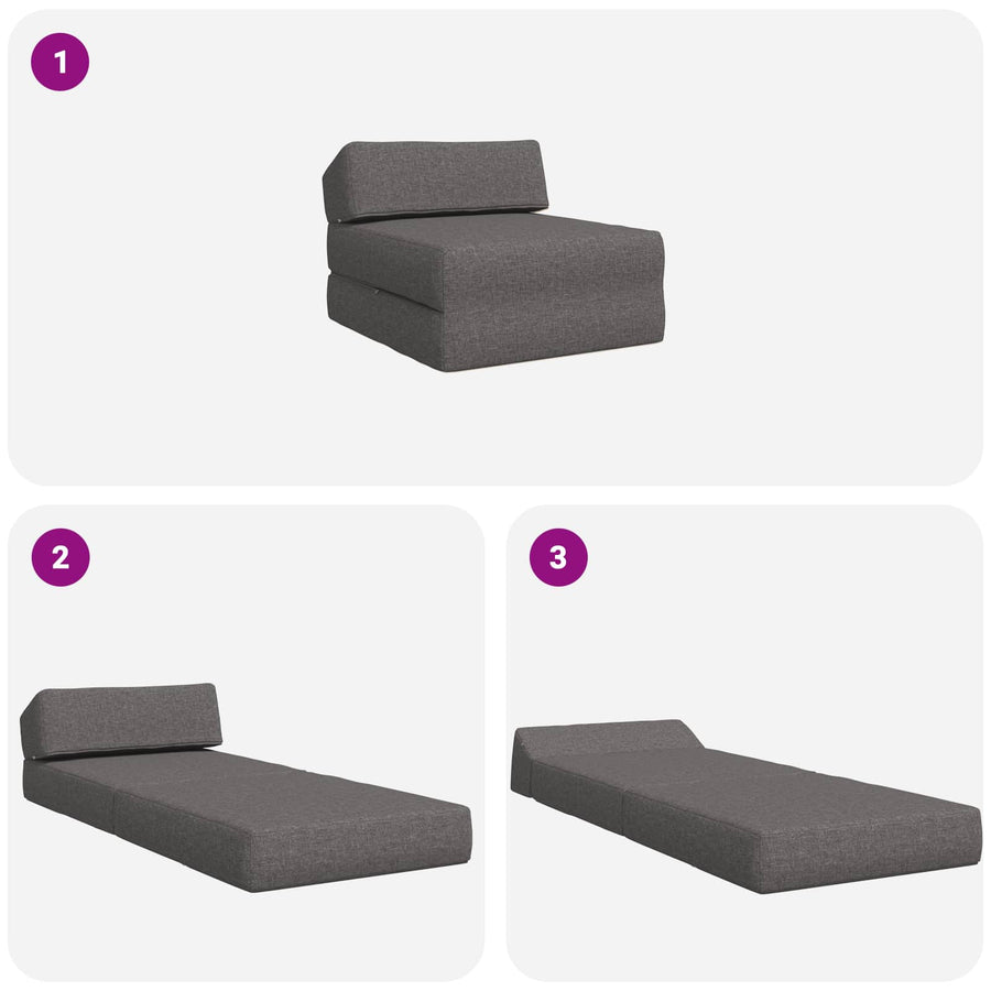 Vouwbare Bankbed Lichtgrijs 60 x 70 x 41 cm Stof