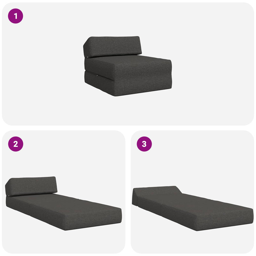 Vouwbare Bankbed Donkergrijs 60 x 70 x 41 cm Stof