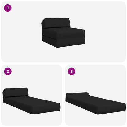 Vouwbare Bankbed Zwart 60 x 70 x 41 cm Stof