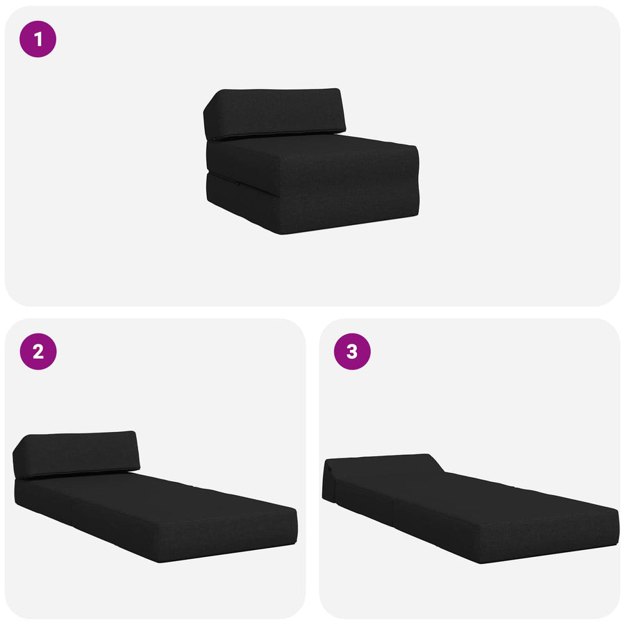 Vouwbare Bankbed Zwart 60 x 70 x 41 cm Stof