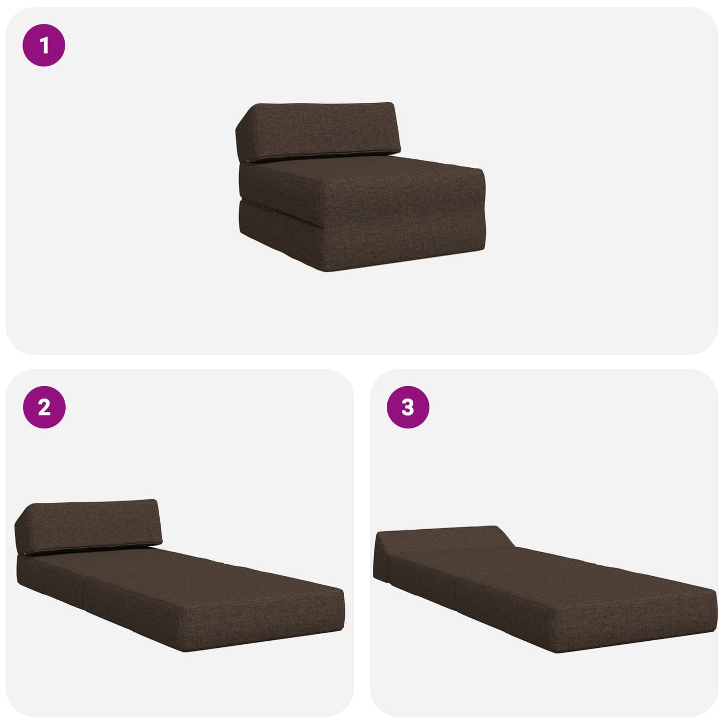 Vouwbare Bankbed Taupe 60 x 70 x 41 cm Stof