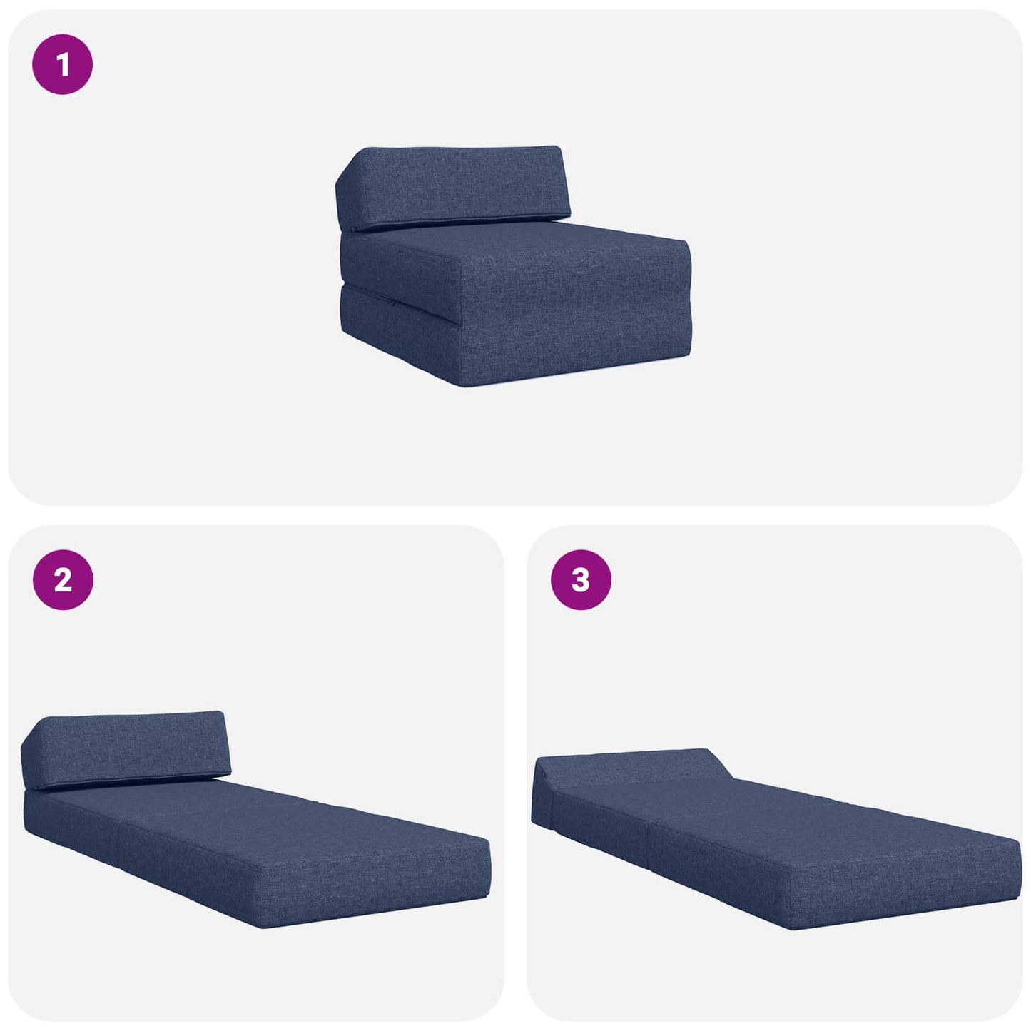 Vouwbare Bankbed Blauw 60 x 70 x 41 cm Stof