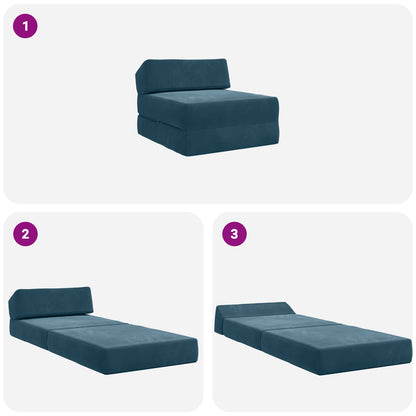Vouwbare Bankbed Blauw 60 x 70 x 41 cm Stof
