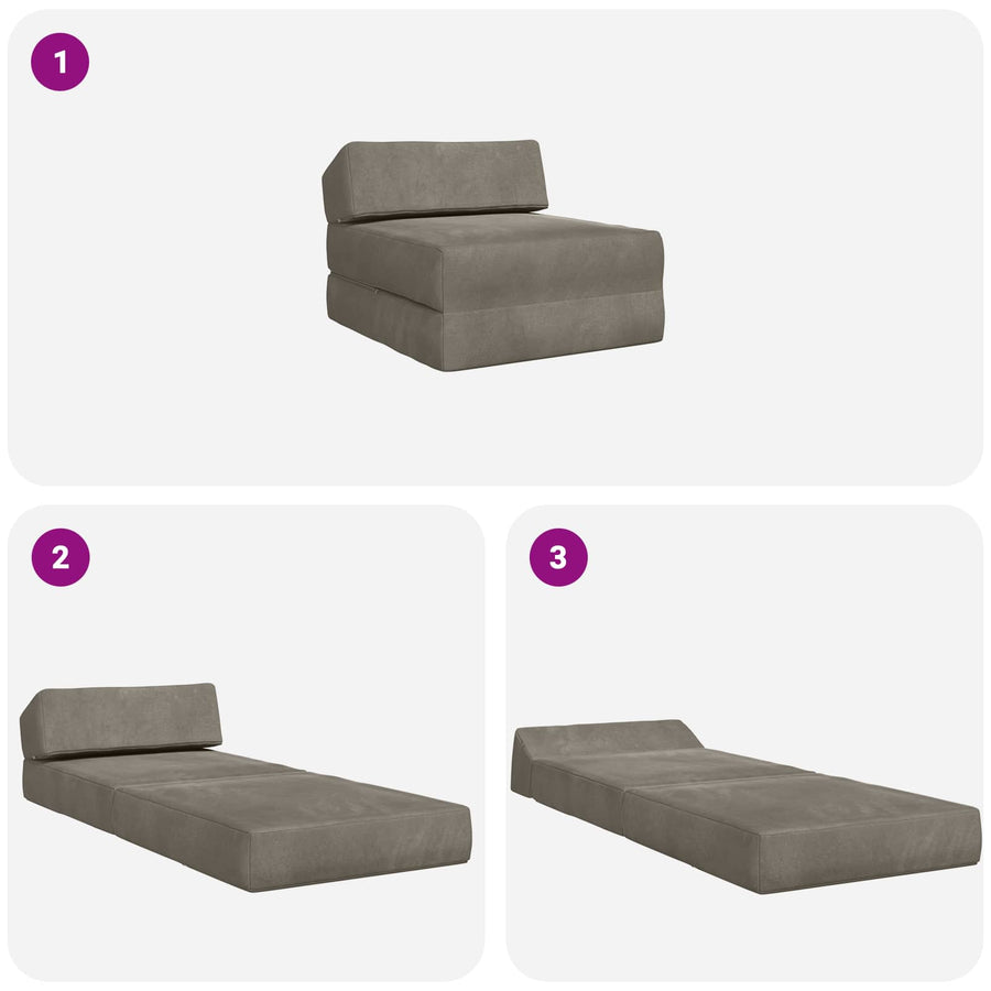 Vouwbare Bankbed Lichtgrijs 60 x 70 x 41 cm Stof