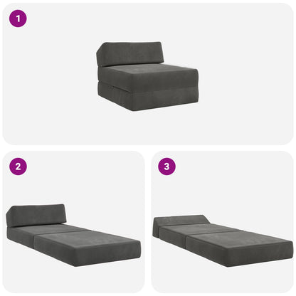 Vouwbare Bankbed Donkergrijs 60 x 70 x 41 cm Stof