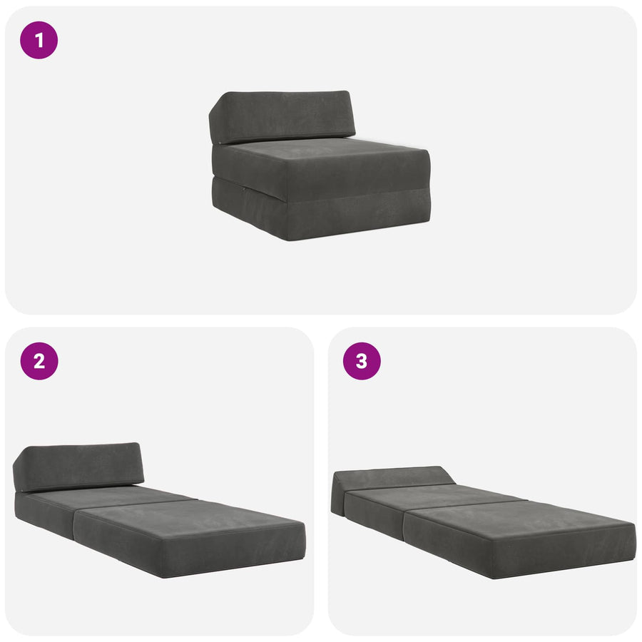 Vouwbare Bankbed Donkergrijs 60 x 70 x 41 cm Stof