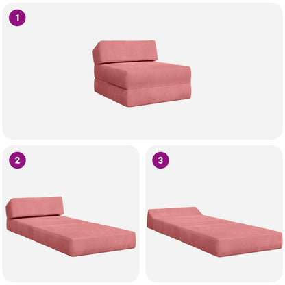 Vouwbare Bankbed Roze 60 x 70 x 41 cm Stof